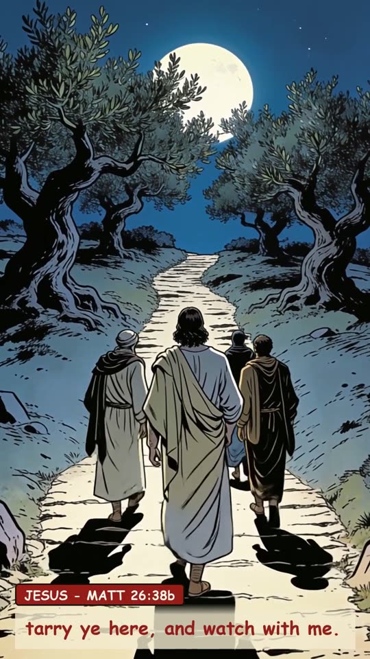 Panel 3: tarry ye here, and watch with me.
