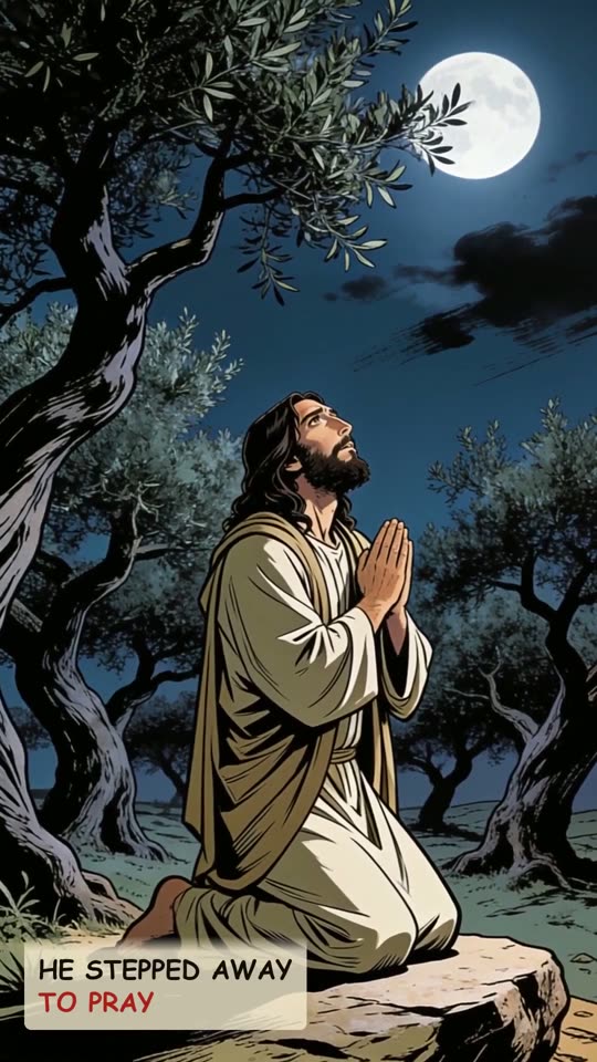 Panel 4: He stepped away to pray
