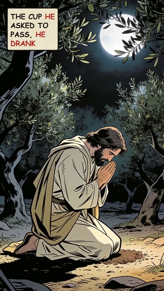 Panel 12: The cup he asked to pass, he drank