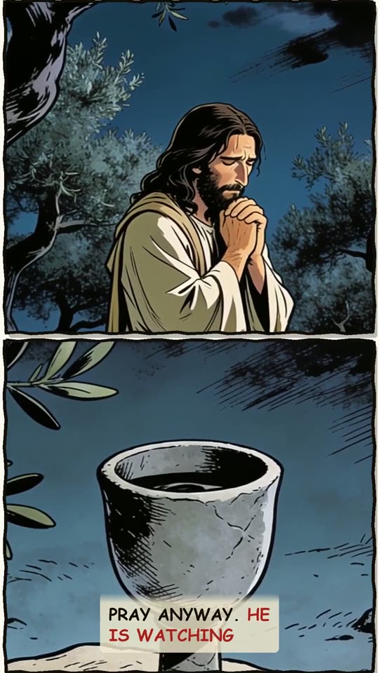 Panel 15: Pray anyway. He is watching