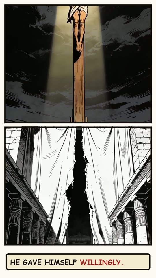 Panel 10: He gave himself willingly.