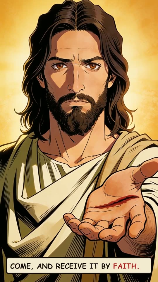 Panel 13: Come, and receive it by faith.