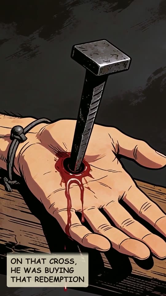 Panel 9: On that cross, he was buying that redemption