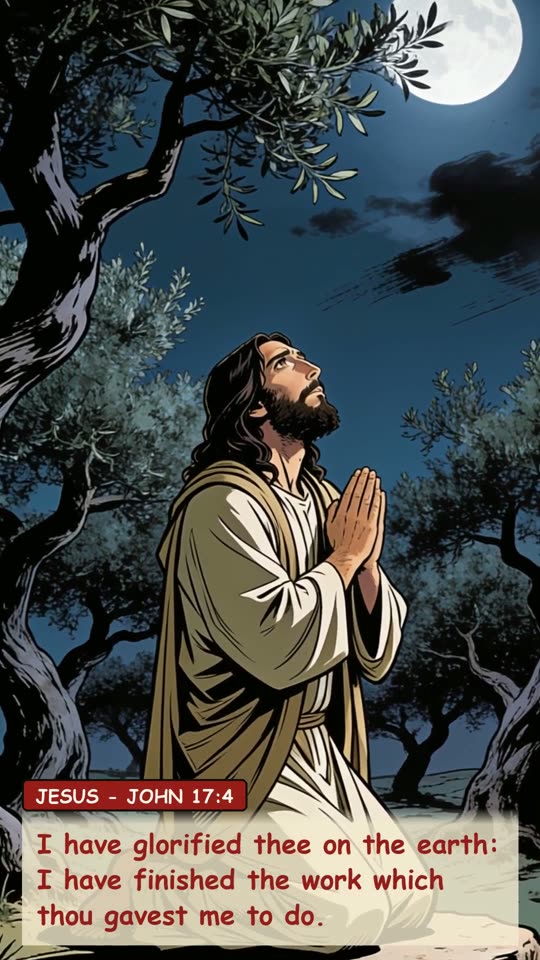 Panel 8: I have glorified thee on the earth: I have finished the work which thou gavest me to do.