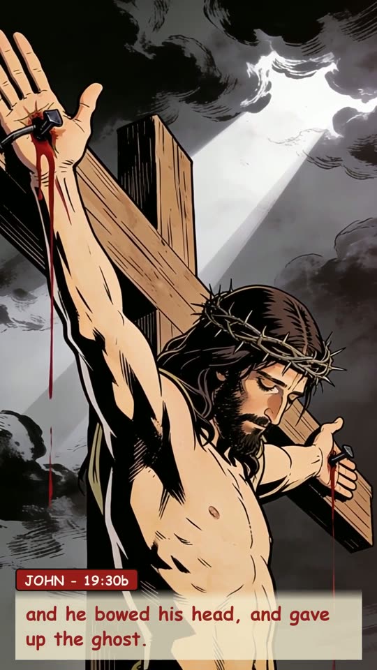 Panel 11: and he bowed his head, and gave up the ghost.