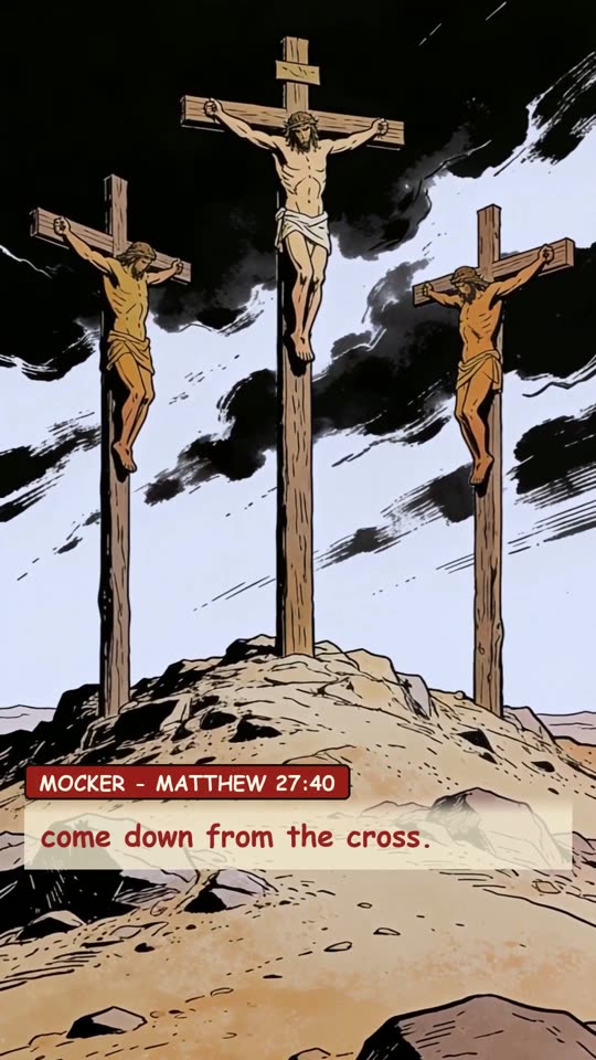 Panel 14: come down from the cross.
