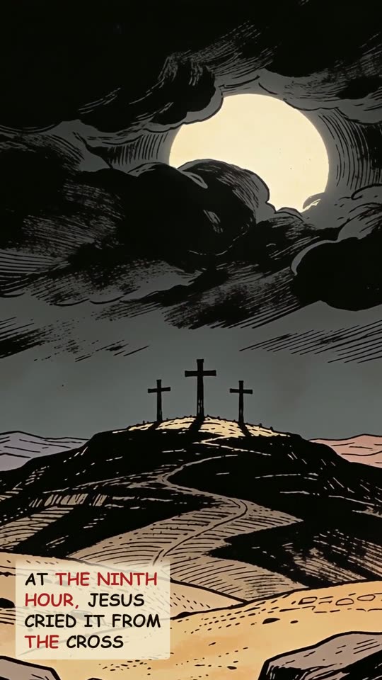 Panel 6: At the ninth hour, Jesus cried it from the cross