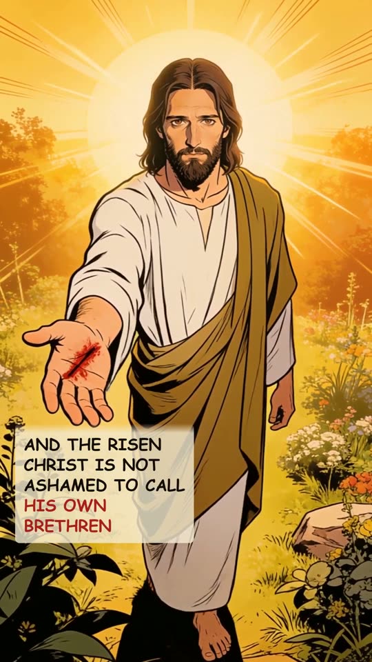 Panel 15: and the risen Christ is not ashamed to call His own brethren