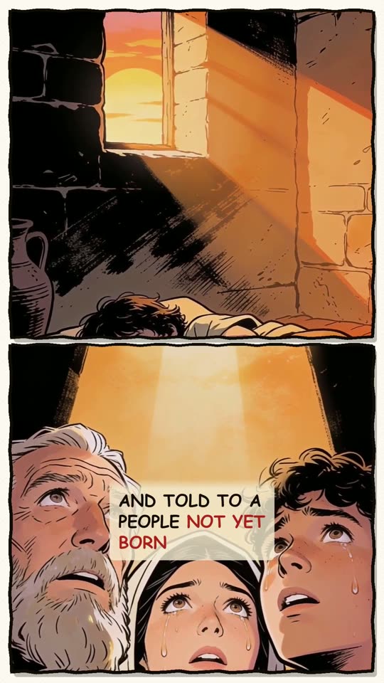 Panel 4: and told to a people not yet born