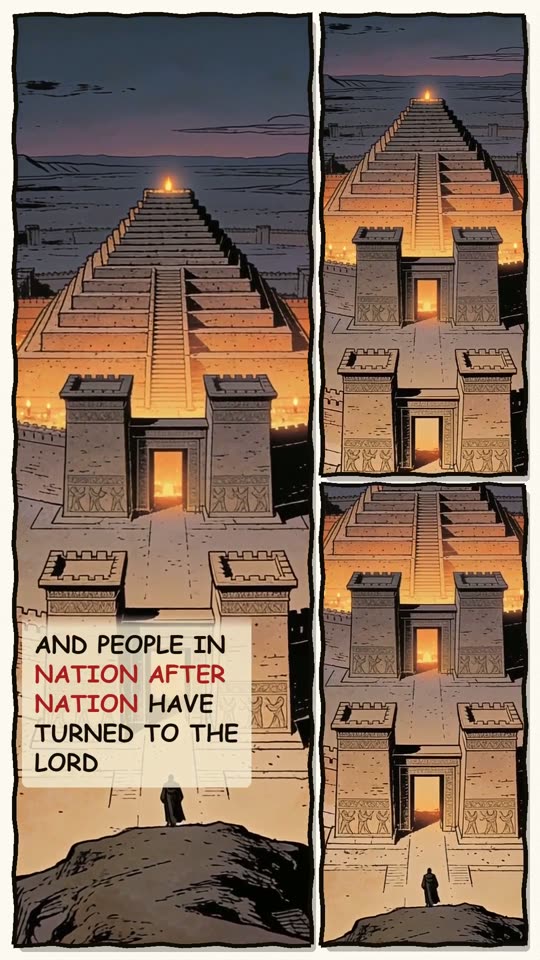 Panel 11: and people in nation after nation have turned to the LORD
