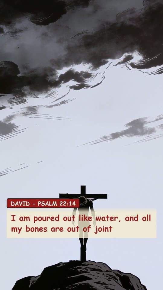 Panel 6: I am poured out like water, and all my bones are out of joint
