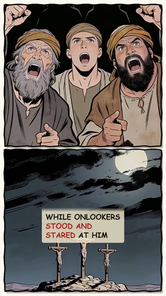 Panel 10: while onlookers stood and stared at him