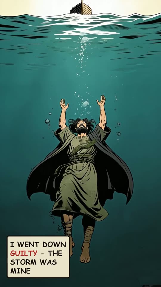 Panel 12: I went down guilty, the storm was mine
