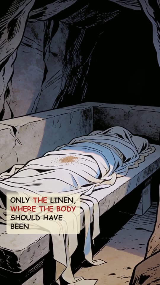 Panel 11: Only the linen, where the body should have been
