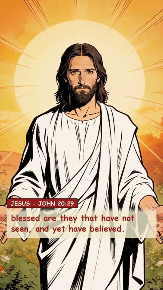 Panel 17: blessed are they that have not seen, and yet have believed.