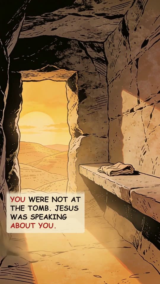 Panel 18: You were not at the tomb. Jesus was speaking about you.