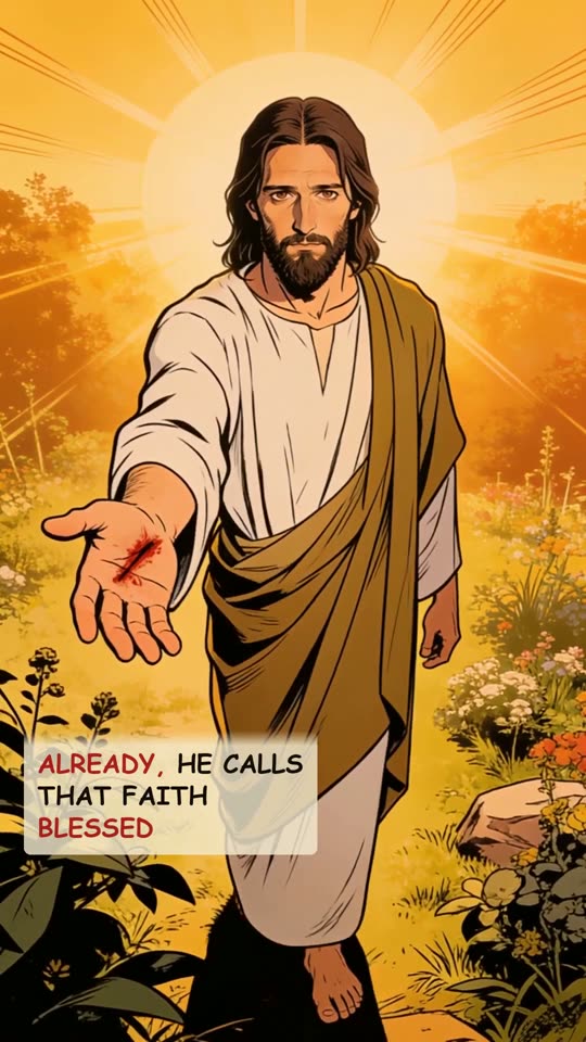 Panel 20: Already, he calls that faith blessed