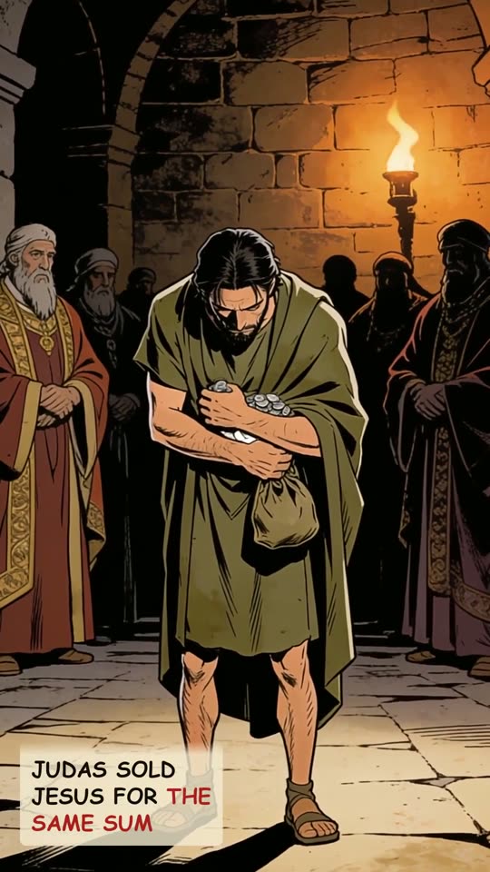 Panel 9: Judas sold Jesus for the same sum