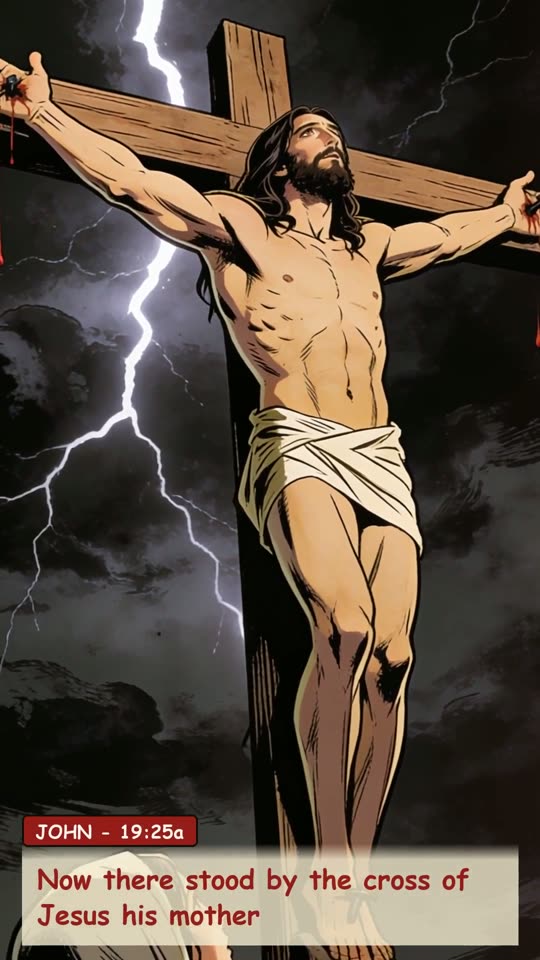 Panel 4: Now there stood by the cross of Jesus his mother