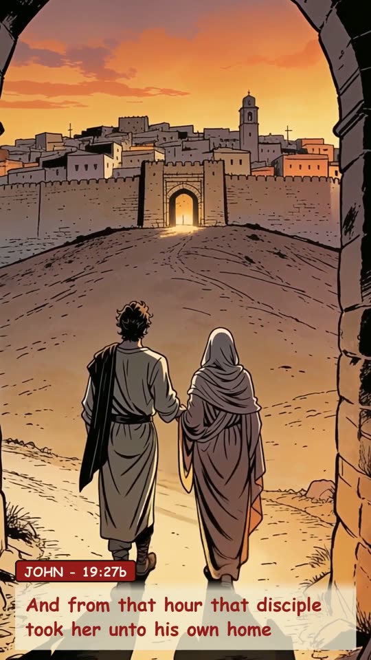 Panel 9: And from that hour that disciple took her unto his own home