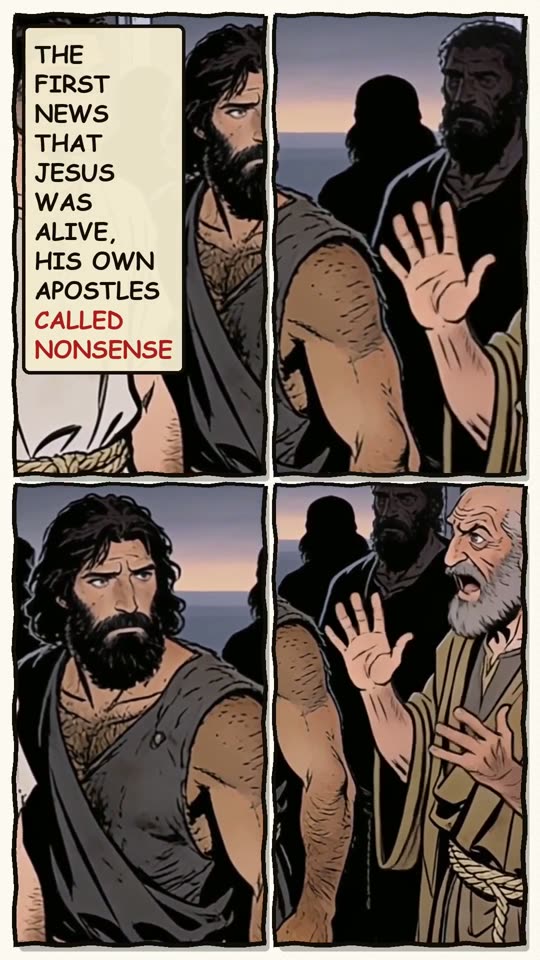 Panel 1: The first news that Jesus was alive, His own apostles called nonsense