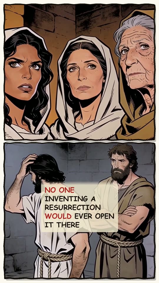 Panel 4: No one inventing a resurrection would ever open it there