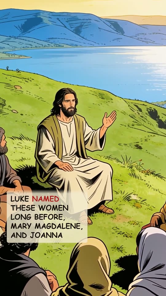 Panel 6: Luke named these women long before, Mary Magdalene, and Joanna
