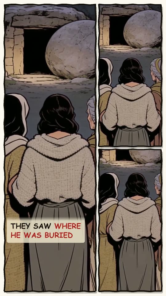 Panel 8: They saw where He was buried