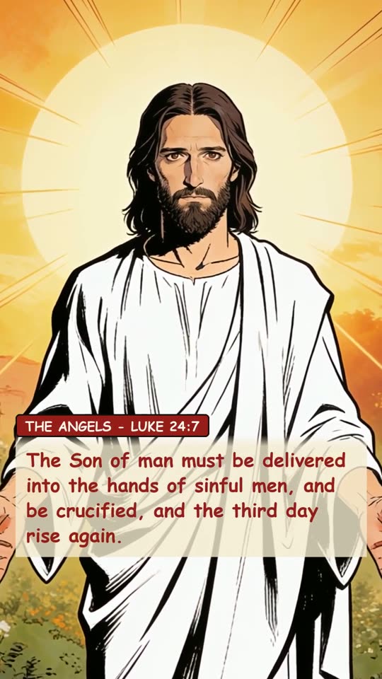 Panel 13: The Son of man must be delivered into the hands of sinful men, and be crucified, and the third day rise again.