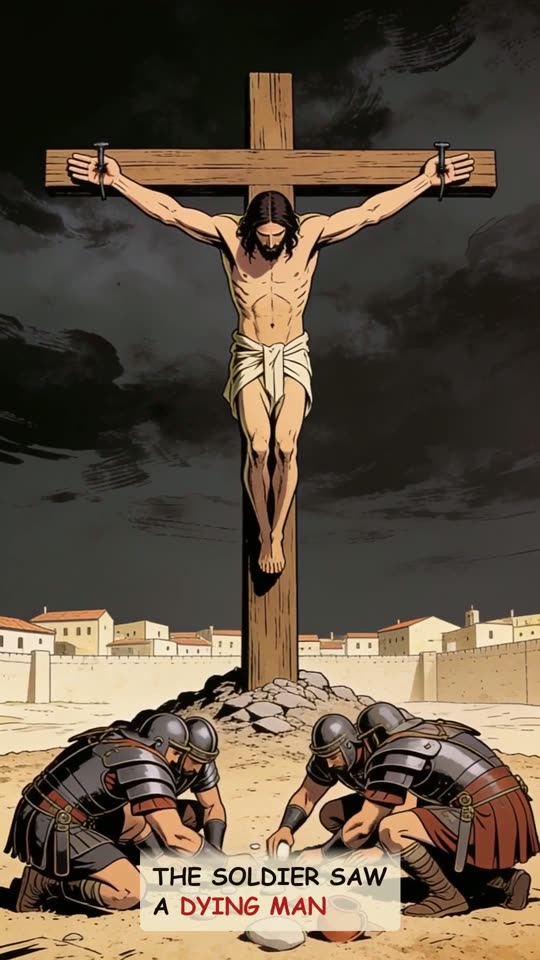 Panel 9: The soldier saw a dying man