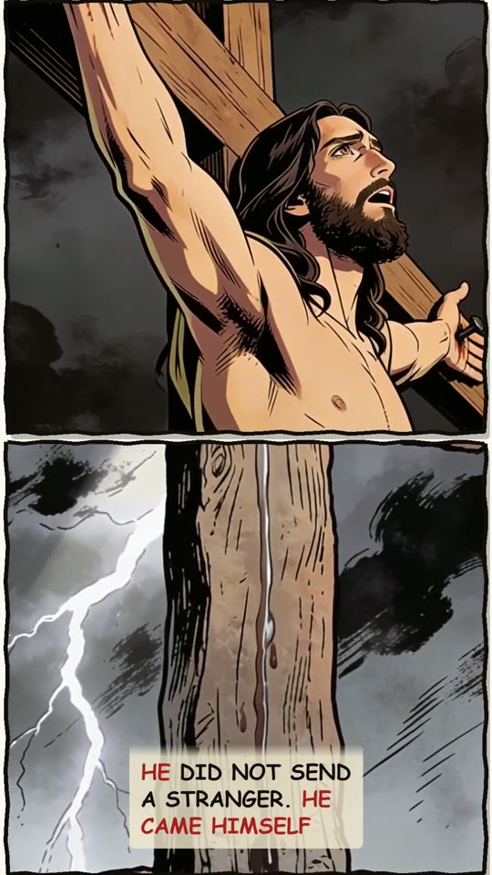 Panel 14: He did not send a stranger. He came himself